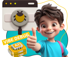 Тестирование & Vibe Debug. Охотники за багами - КИБЕРшкола программирования для детей, компьютерные курсы для школьников, начинающих и подростков - KIBERone г. Омск
