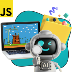 Язык программирования JavaScript + AI. Проектное обучение + геймификация + AI-помощники - КИБЕРшкола программирования для детей, компьютерные курсы для школьников, начинающих и подростков - KIBERone г. Омск